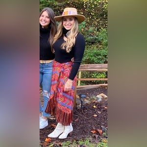 Farm Rio fringe wrap skirt